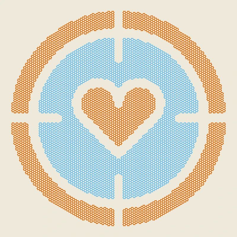 Heart in Target Emblem, atomic pattern
