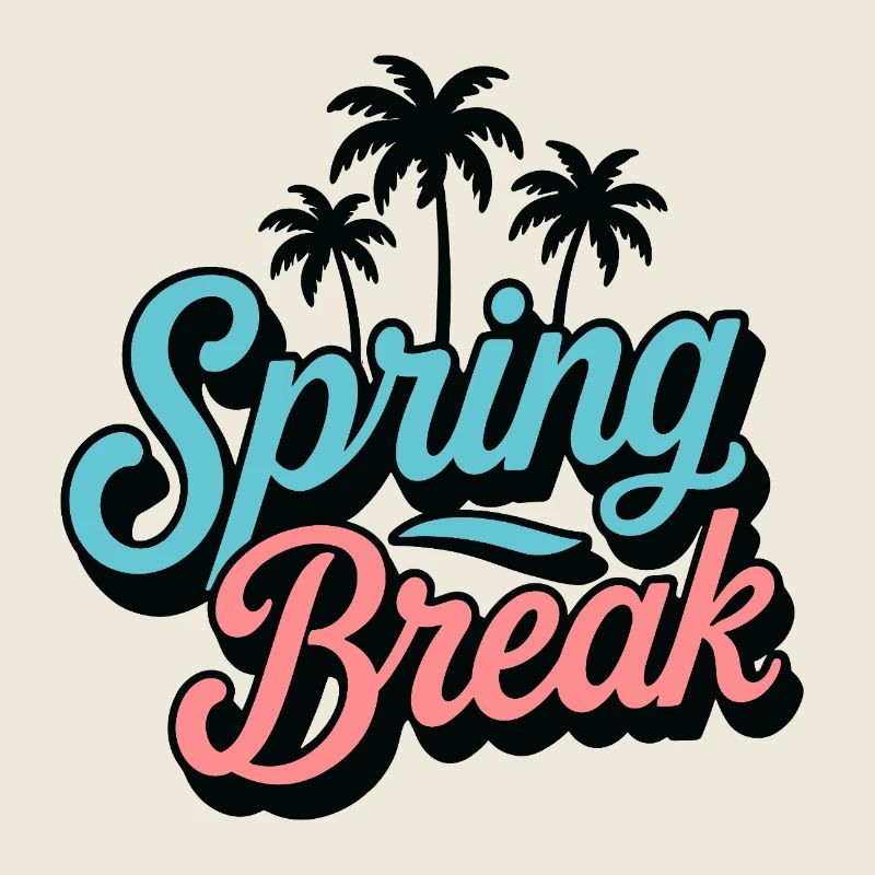 Spring Break Palmen Retro Urlaub Party
