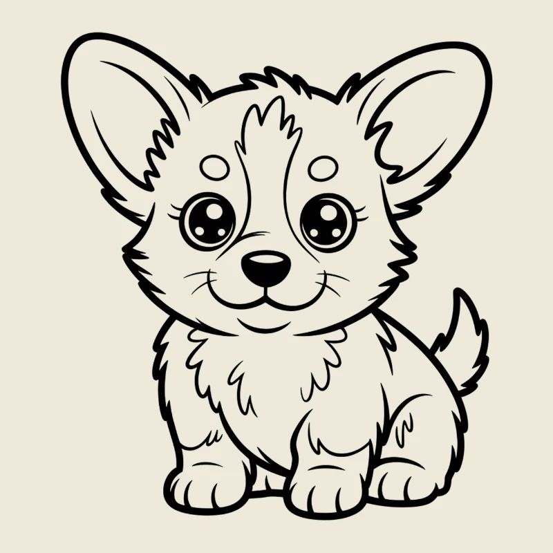 Cuddly Chihuahua Line Drawing