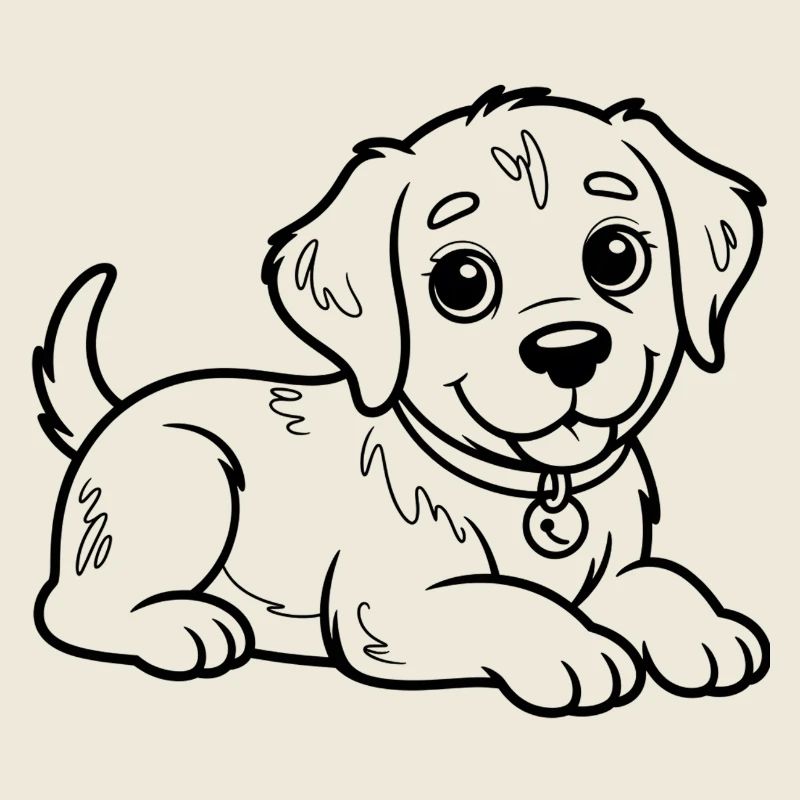 Small dog in linen drawing