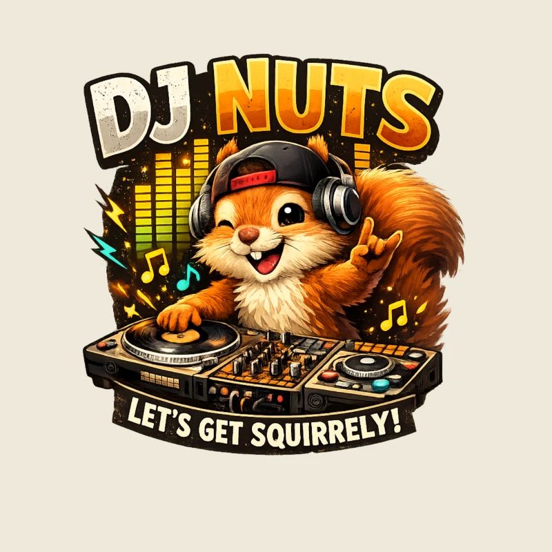 Squirrel DJ Nuts Cute Squirrel Funny