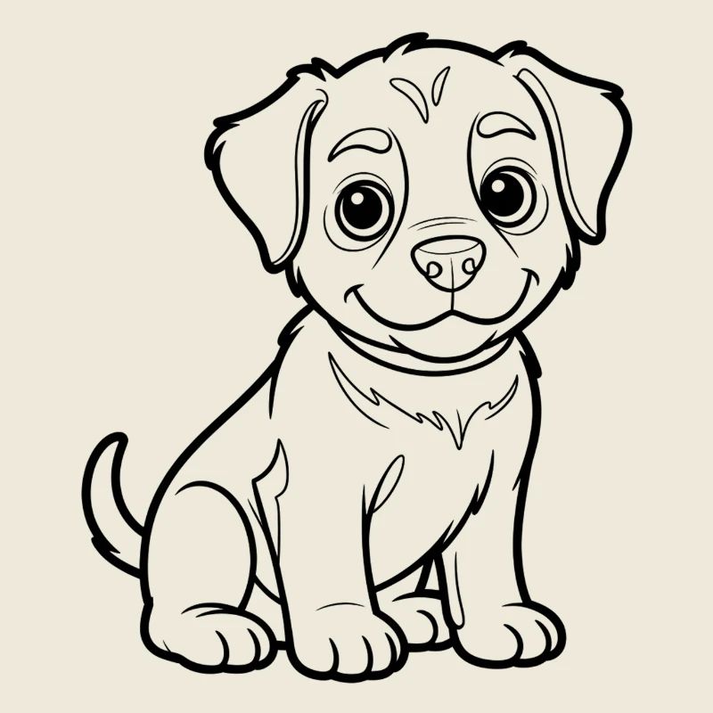 Illustration de plan de petit chiot