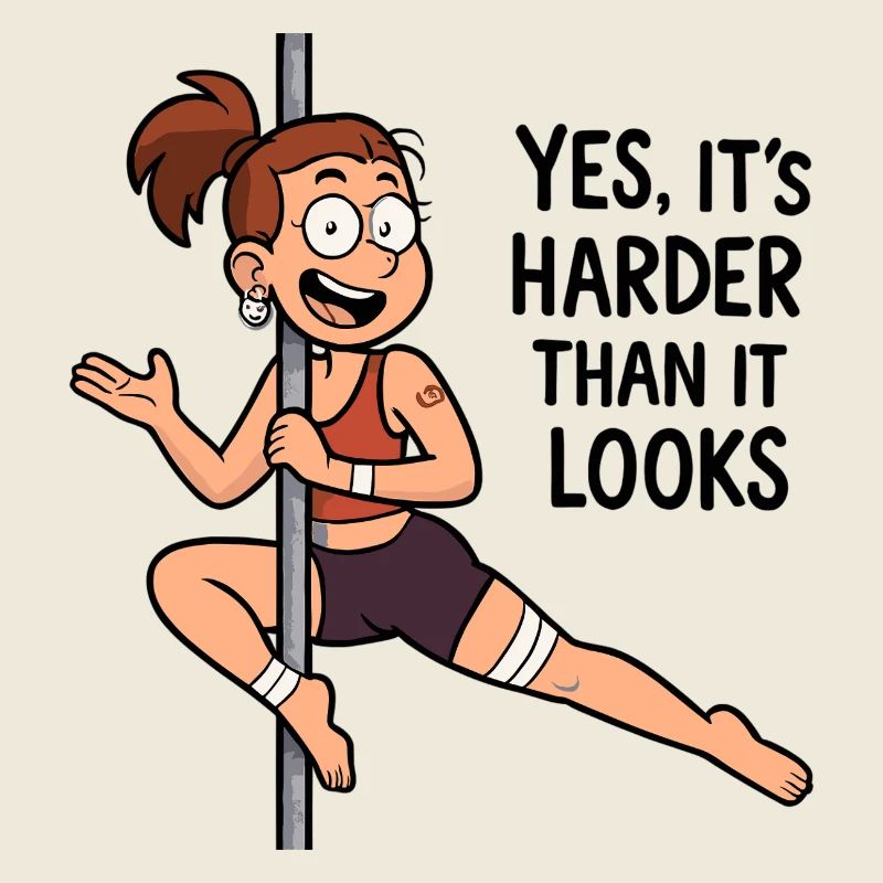 Dessin animé de pole dance – Plus difficile qu’il n’y paraît