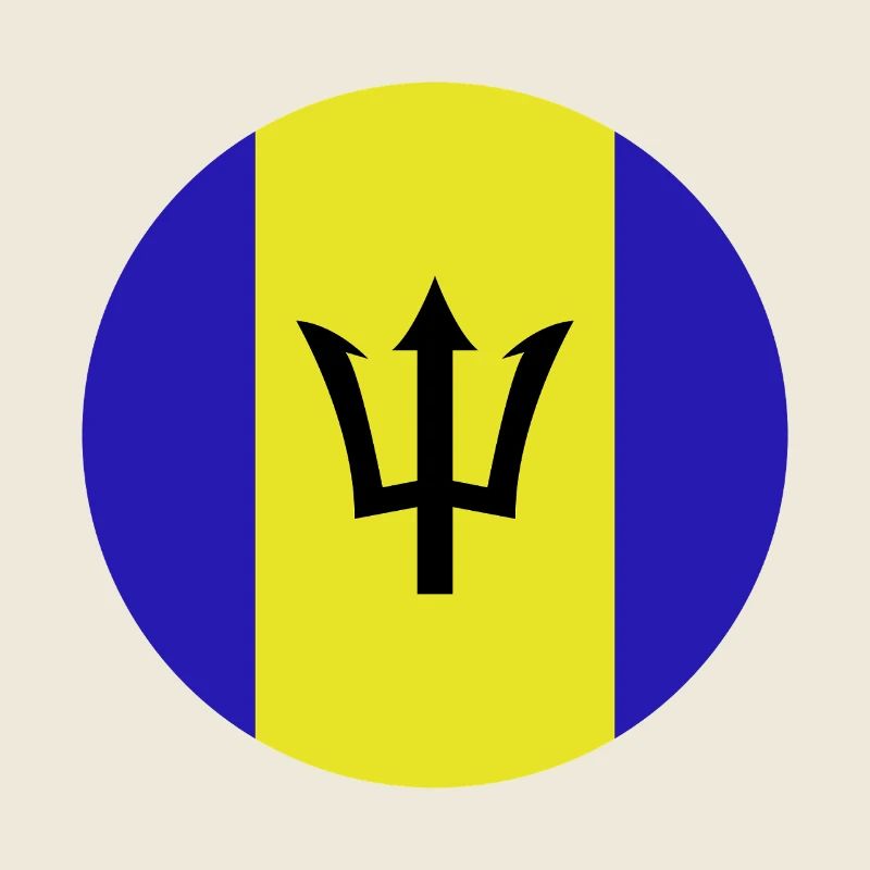Drapeau rond de la Barbade