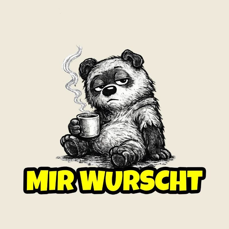 Mir wurscht – Grumpy Bär mit Kaffee (Sketch)
