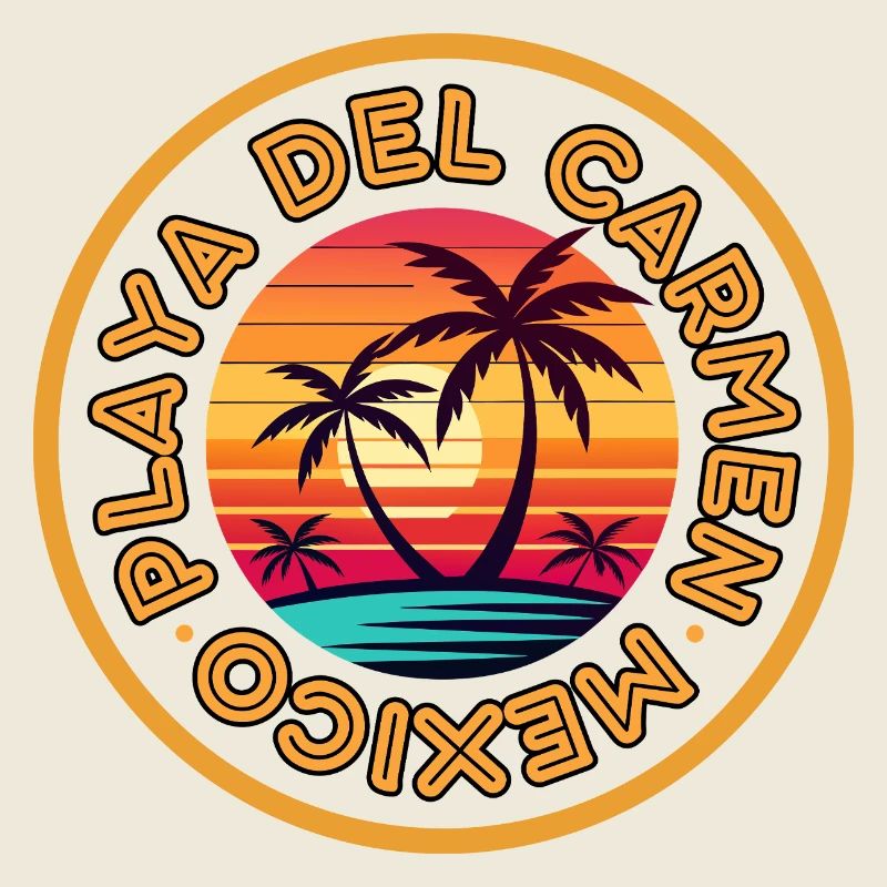 Sunset Palm Circle: Playa del Carmen Mexico