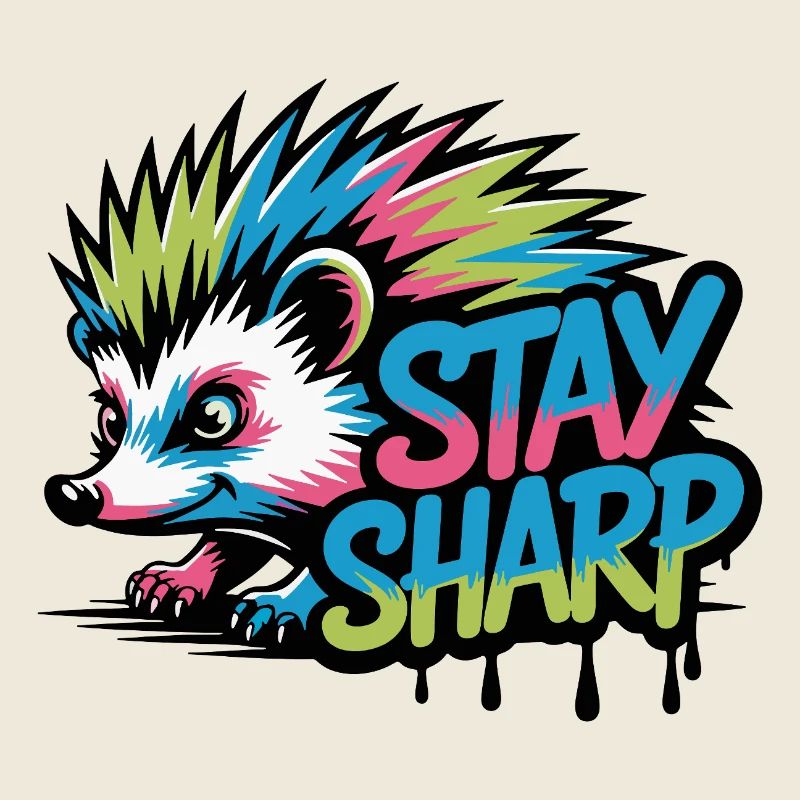 Stay Sharp Hedgehog Neon