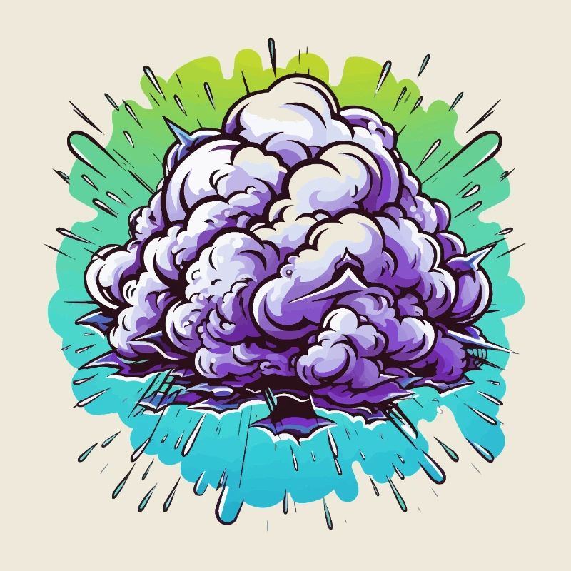Lila Nebelknäuel Explosion