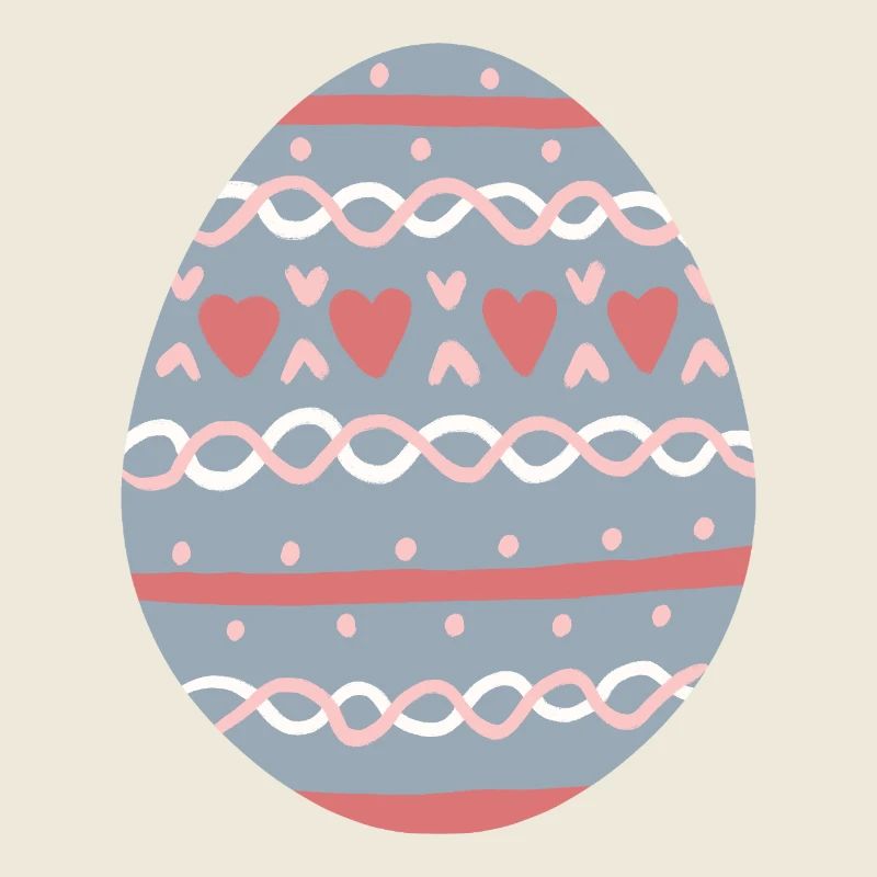 Pastel Hearts Egg Pattern