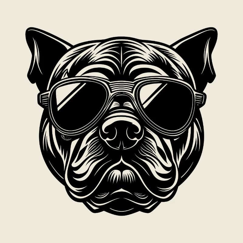 Bulldog with sunglasses
