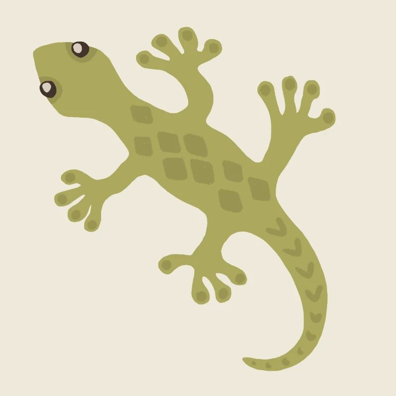 Lime Gecko Silhouette Muster