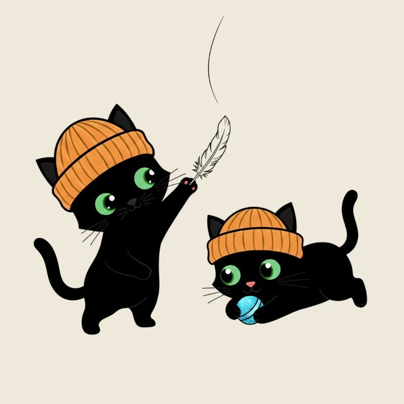 Two cute kittens playing. Unique.