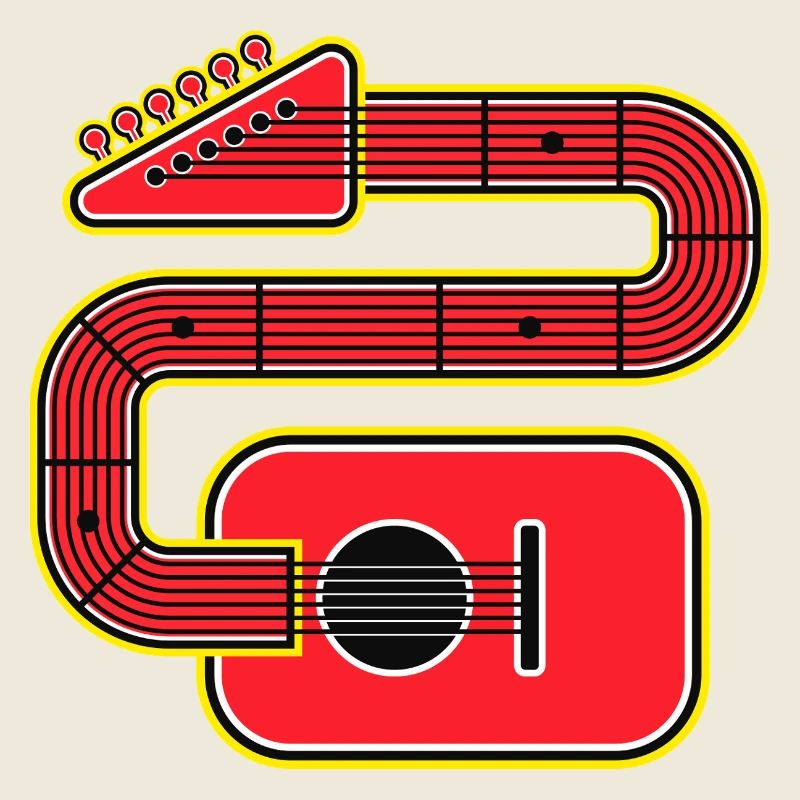 Rote Abstract Shape Gitarre