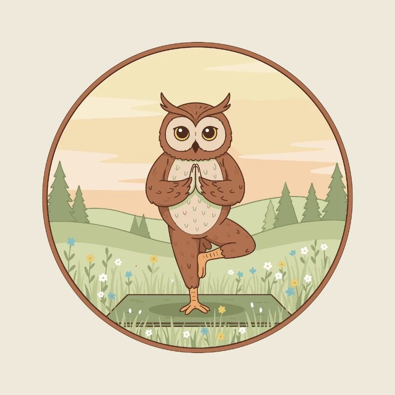 Yoga Owl Bird réalisant des postures d’arbre