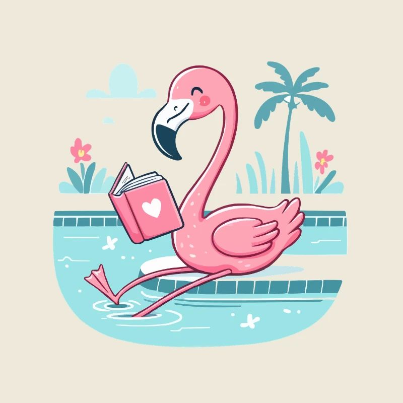 Flamingo am Pool – Buchzeit