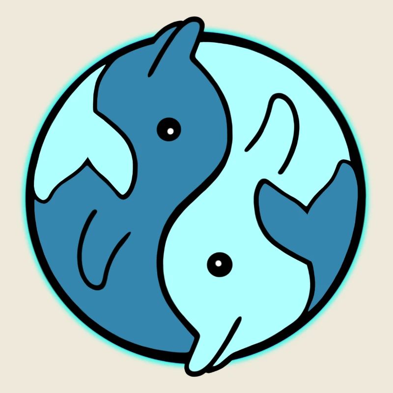 Dolphins YinYang Circle Design