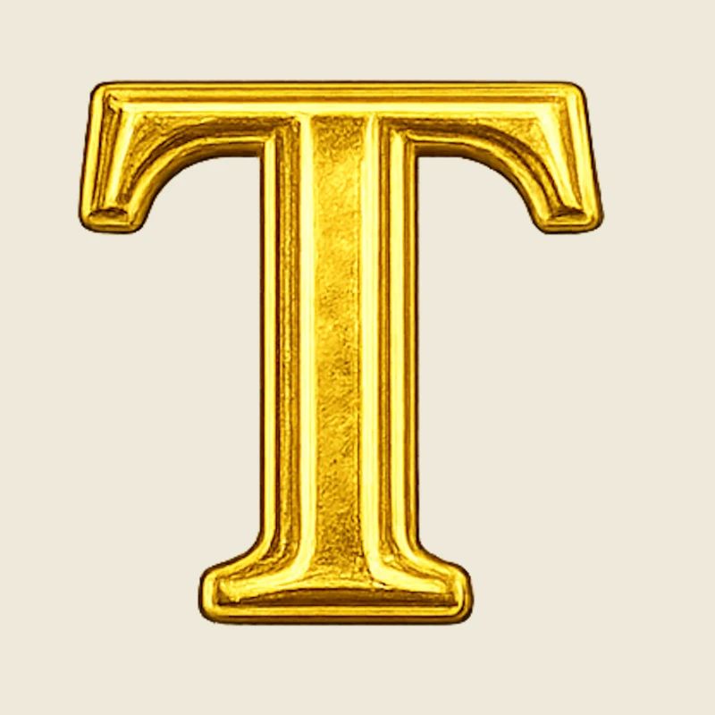 Motif en T doré avec éclat