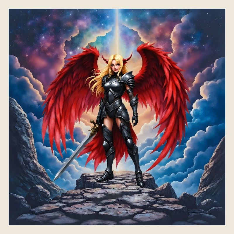 Winged Warrior in Red Armor