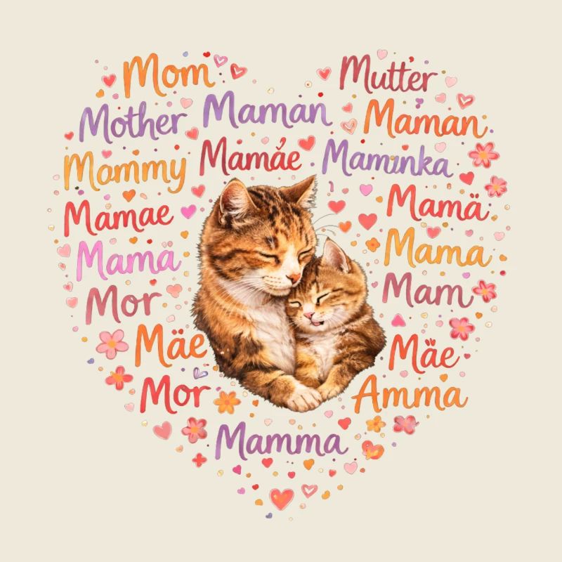 Katzen Mama Herz – Muttertag Geschenk Katze