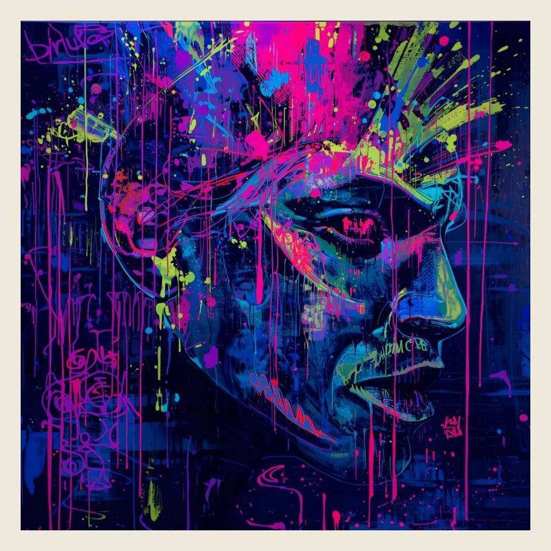 Neon-Graffiti-Porträtspritzer