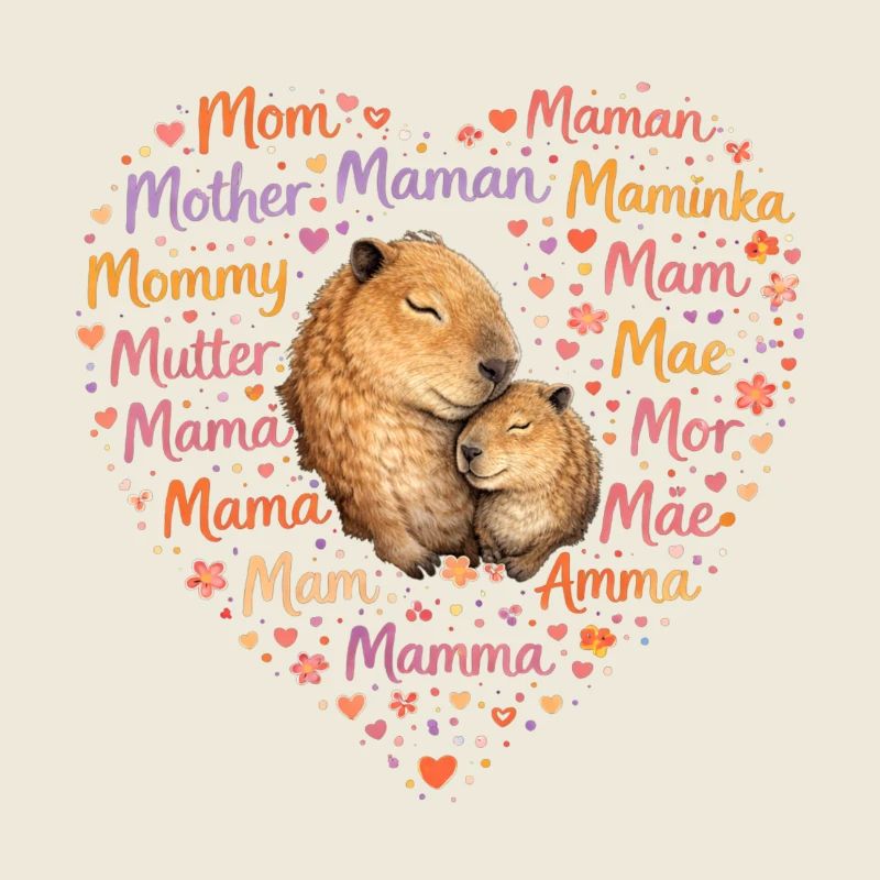 Capybara Mama Herz – Muttertag Geschenk