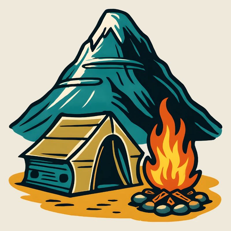 Foyer de camping en montagne