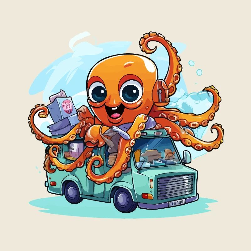 Squid captain in van