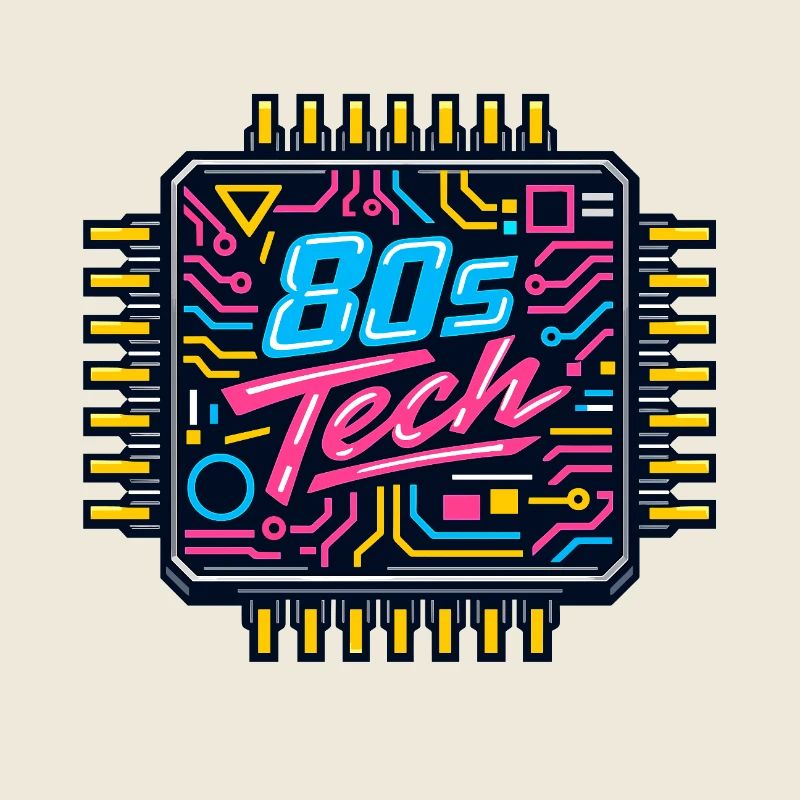 80s Tech Neon Chip