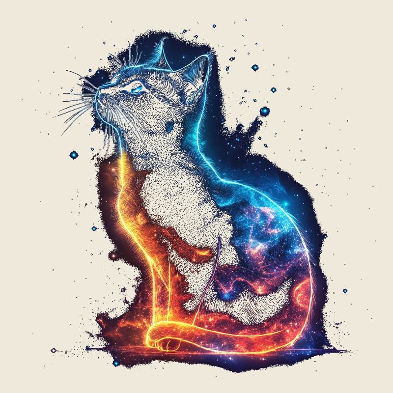 Galaxy Cat Neon – Chat Cosmique de l’Espace