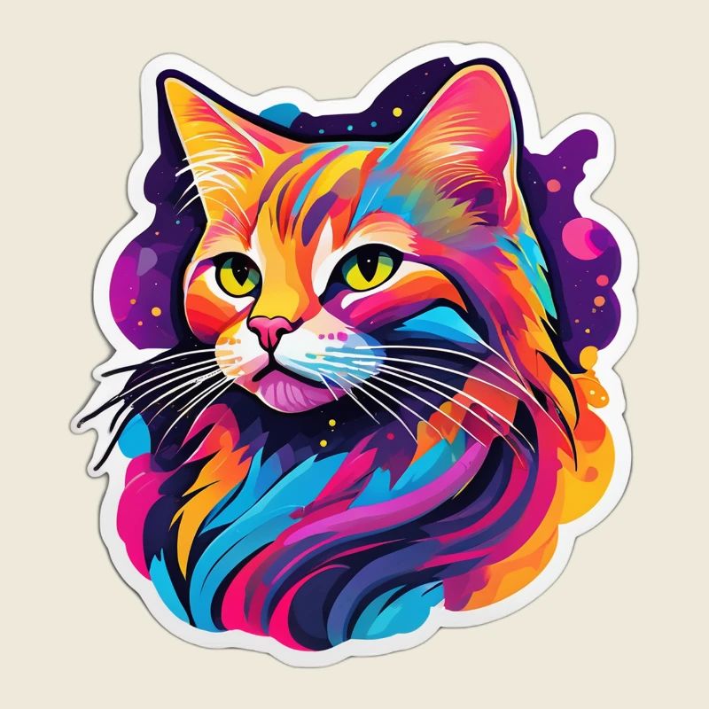 Chat Éclatant Arc en Ciel