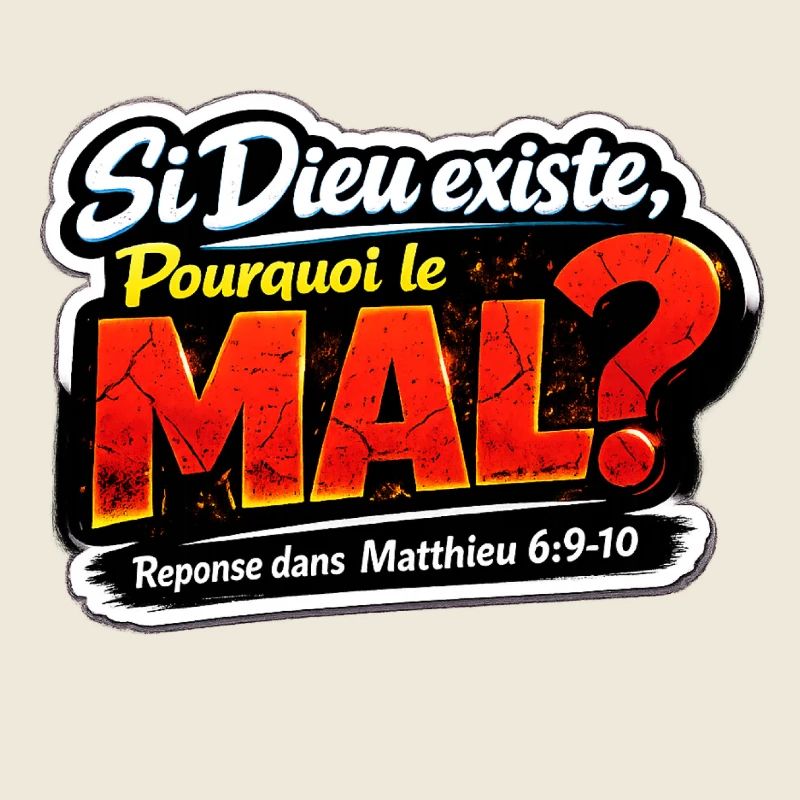 Si Dieu Existe Pourquoi le Mal Sticker