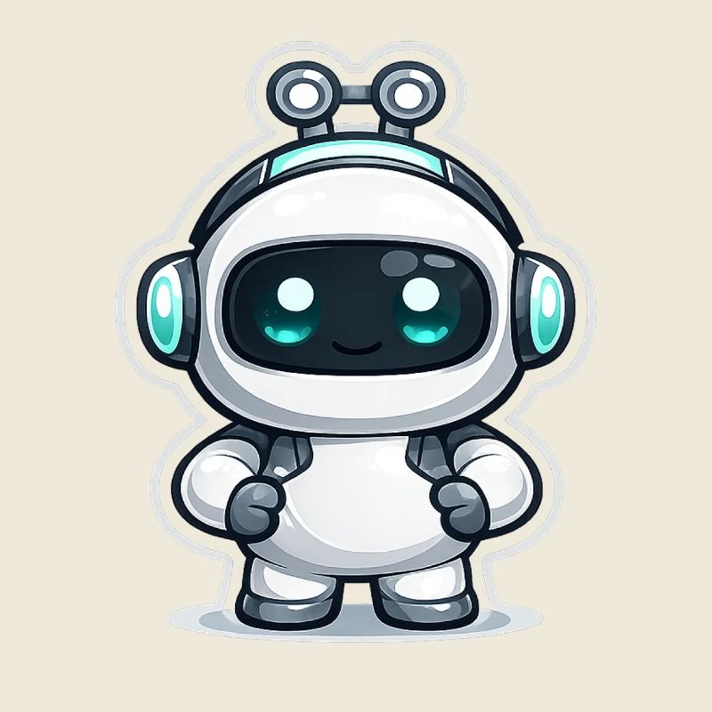 Copilot AI Robot Mascot Cute Dev Sticker