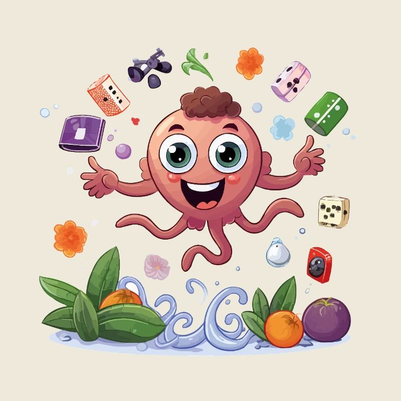 Colorful fruit squid