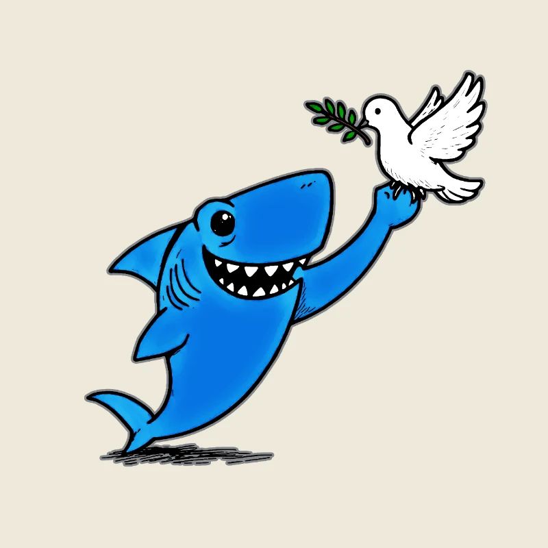 Blauer Hai trifft Friedenstaube