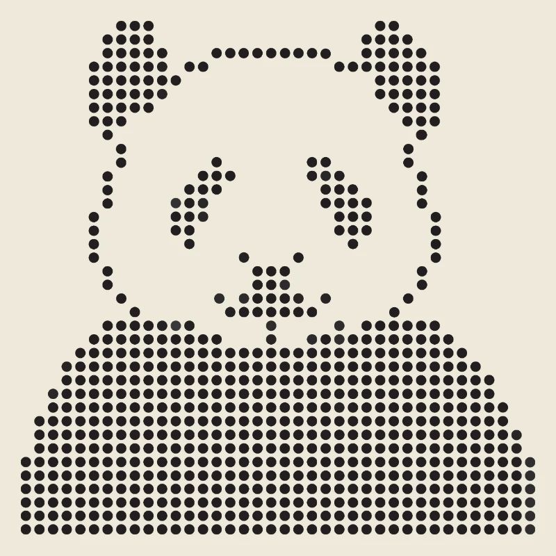 geometric panda dots portrait