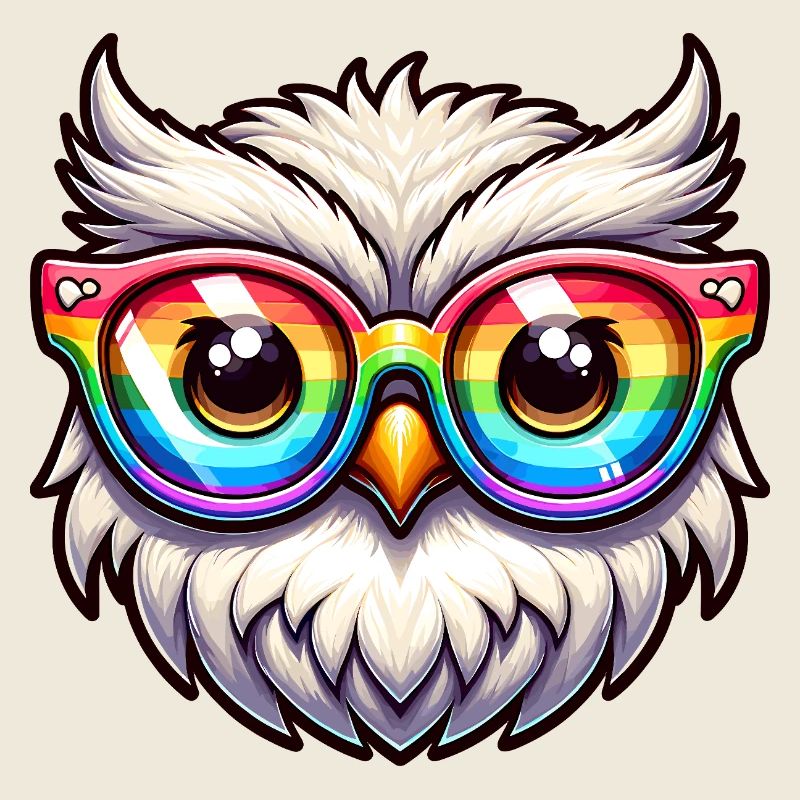 Regenbogen Eule Brille