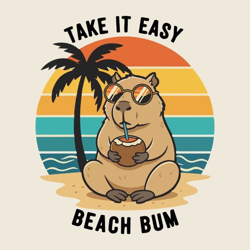 Capybara Beach Bum Take It Easy