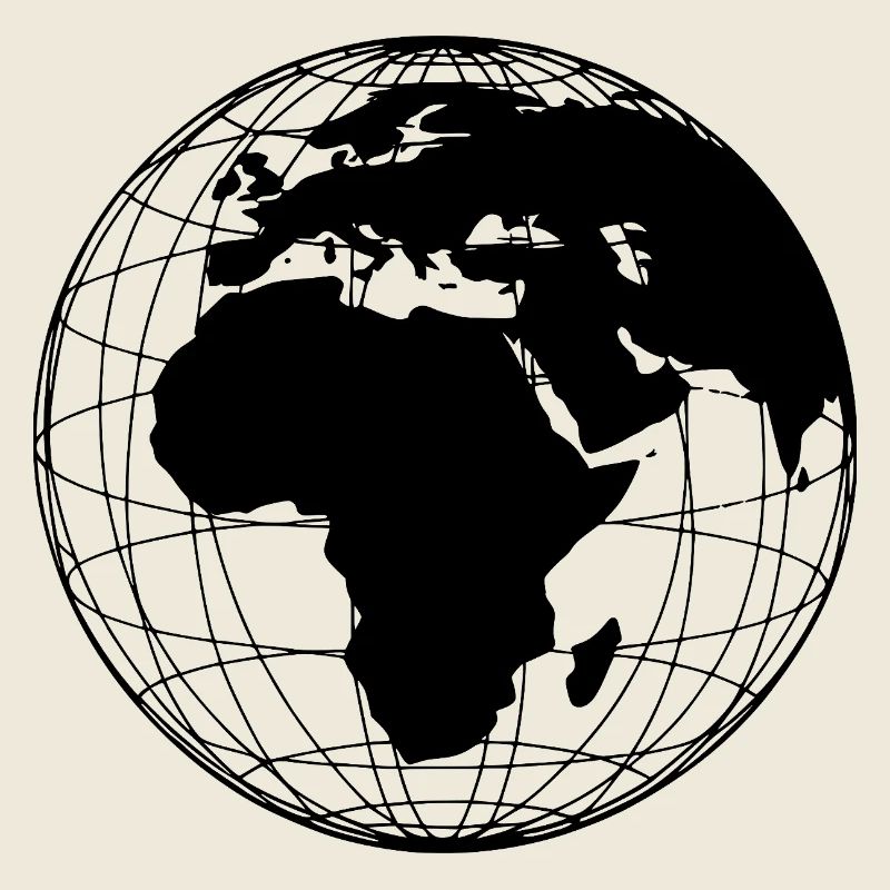 Globe Earth Modern Minimaliste - Noir