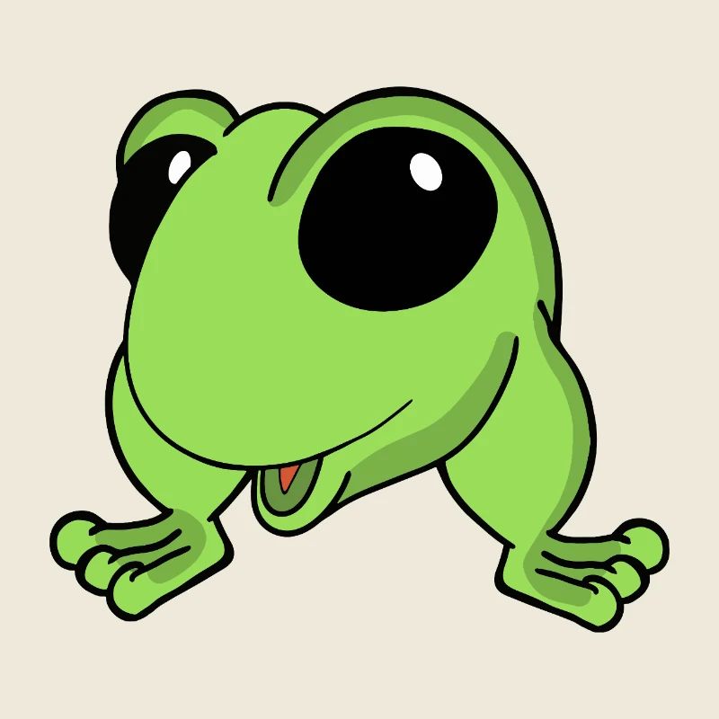 Lime Frog Cartoon Cheer