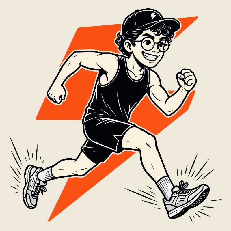 Motif de Blitz Runner de maillot de course cool pour les athlètes