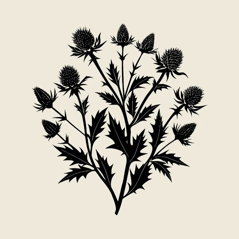 Bouquet de branche de chardon écossais