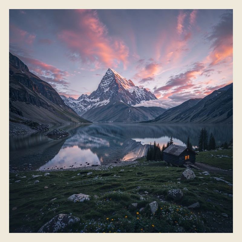 Réflexion du soir alpin