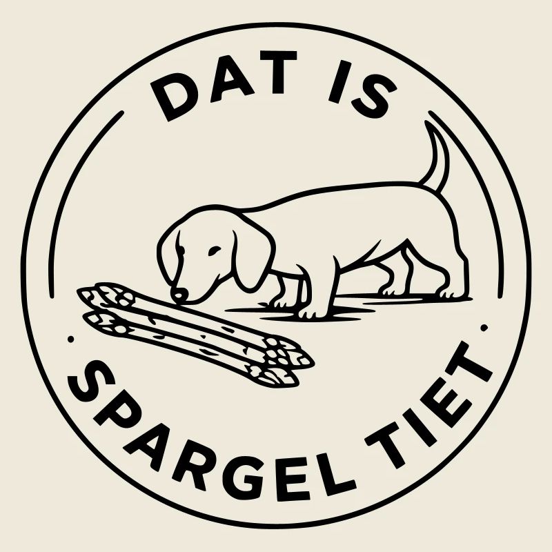 Dat is asparagus tiet dachshund dog asparagus time