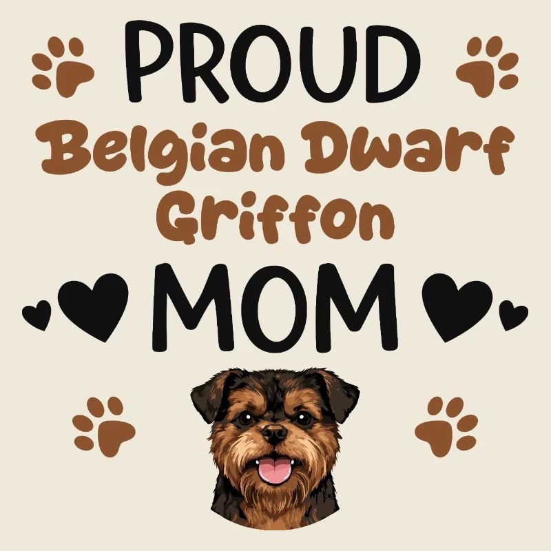 Proud Griffon Mother, Belgian Dwarf Griffon