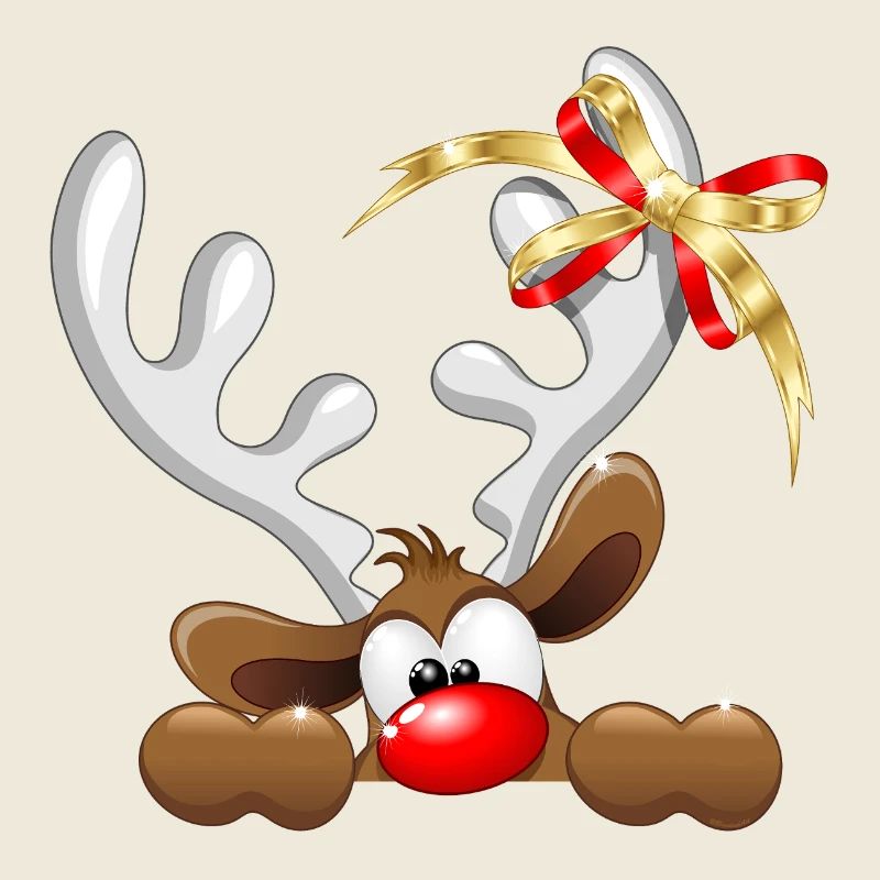 Mème de Noël drôle de dessin animé renne qui regarde
