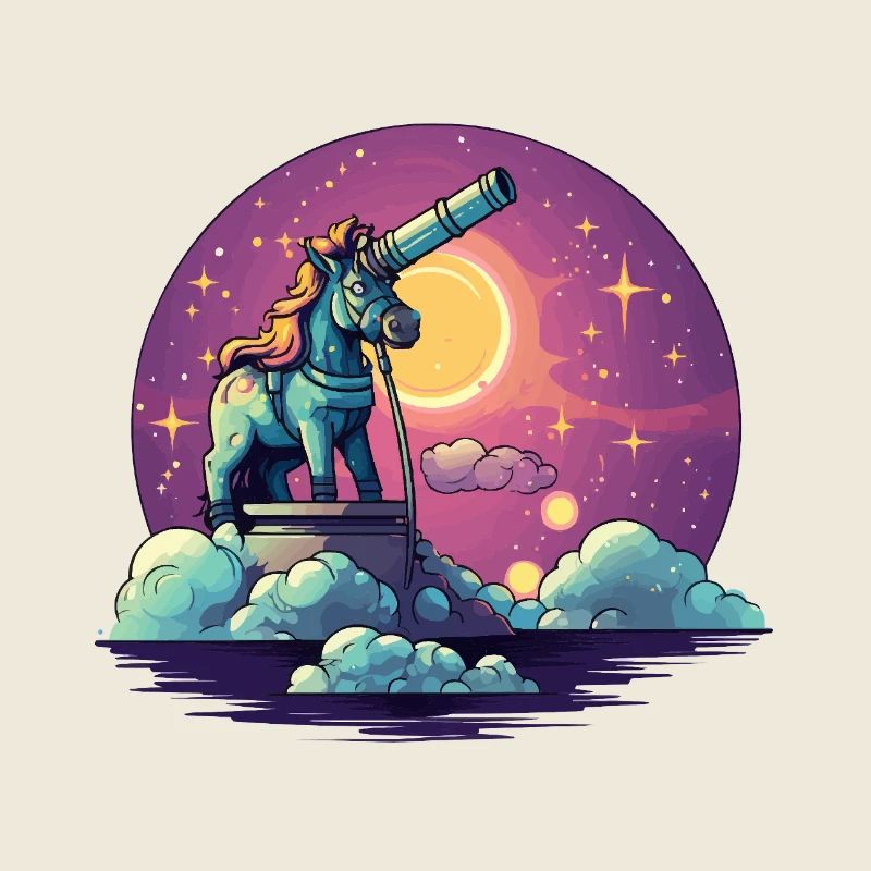 Télescope lunaire sur une mer de nuages