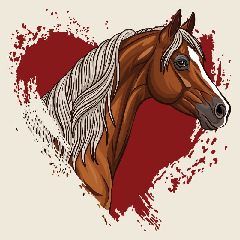 Une cheval Arabe et un coeur dématérialisé