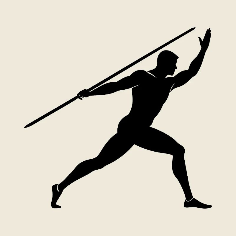 Lanceur d’homme avec javelot