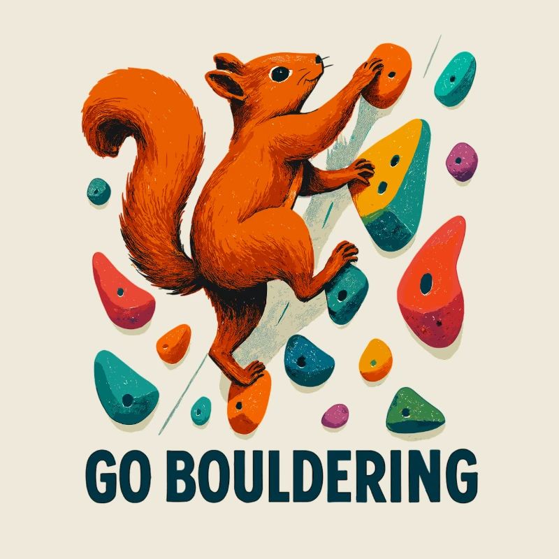 Eichhörnchen Go Bouldering – Kletter Motivation