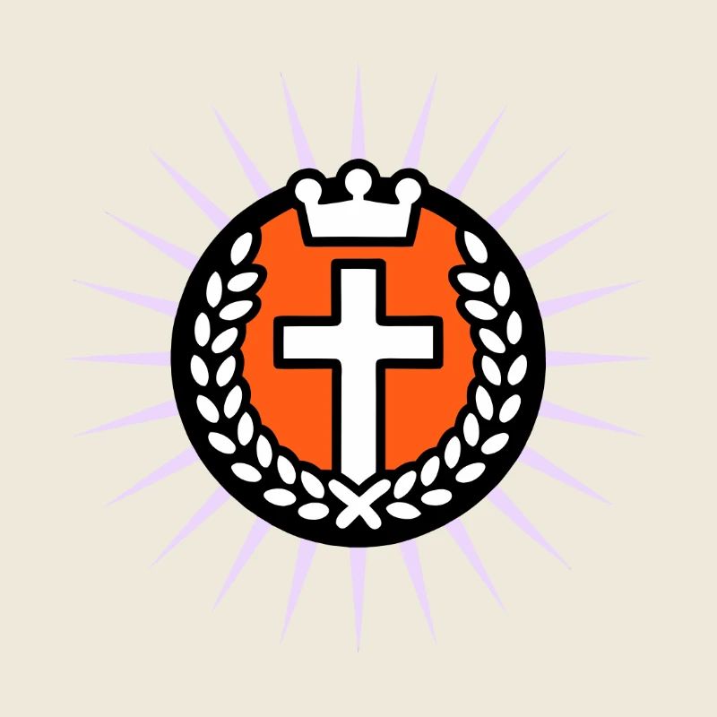Cross in the light with crown